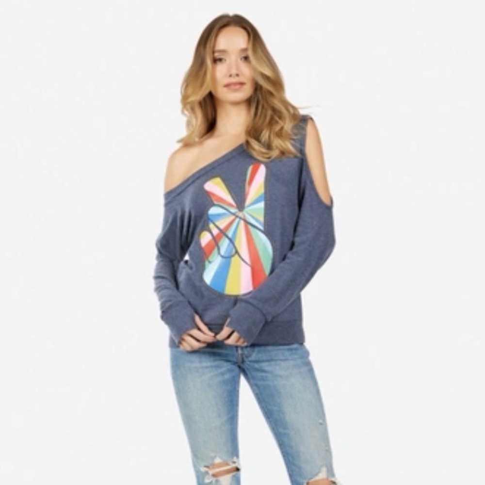 Lauren Moshi Studded Stripe Peace in Navy